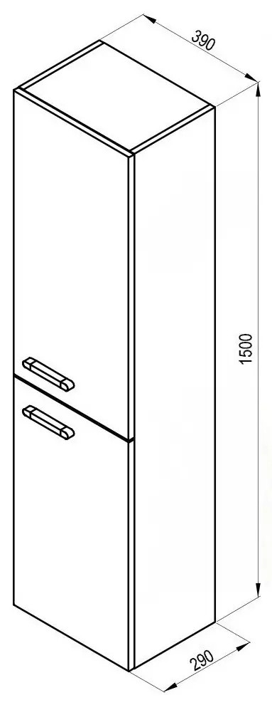 Ravak SB 390 Chrome L (X000000966) Габаритные размеры