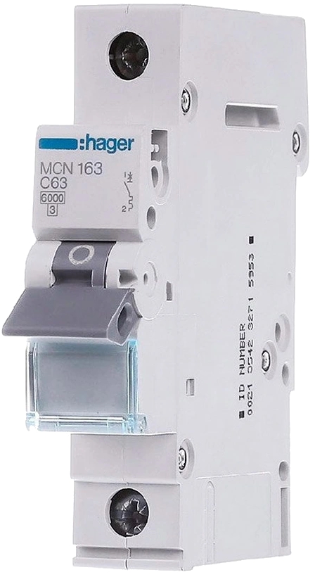 Hager 1P 6kA C-63A 1M (MCN163)