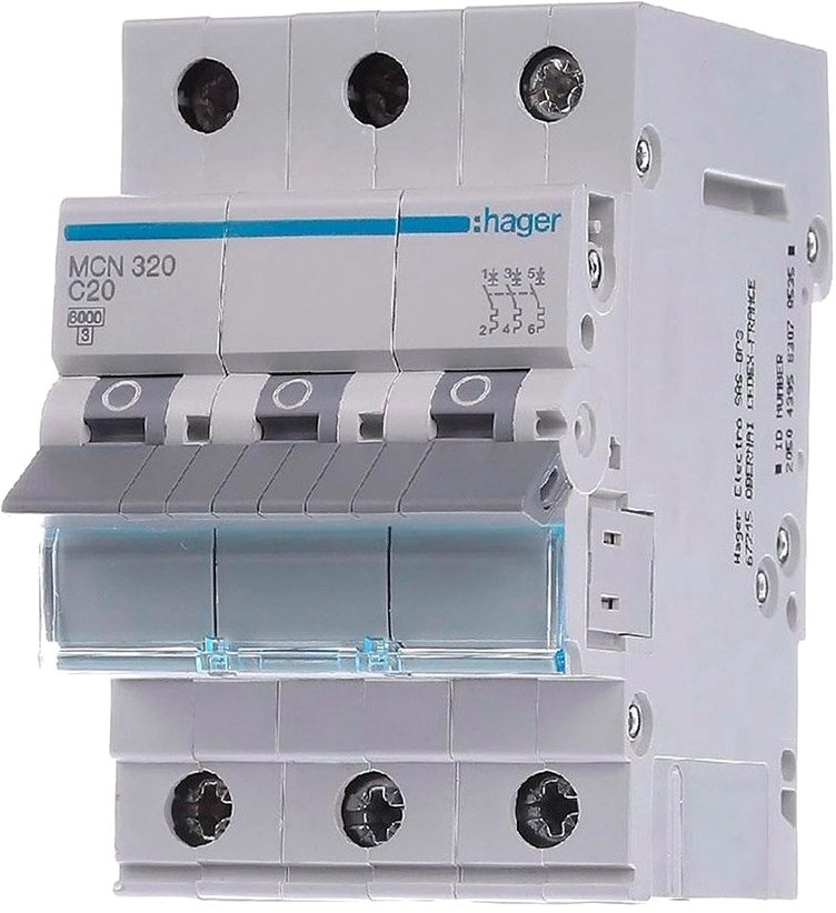 Hager 3P 6kA C-20A 3M (MCN320)