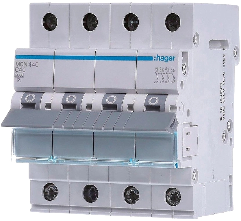 Hager 4P 6kA C-40A 4M (MCN440)