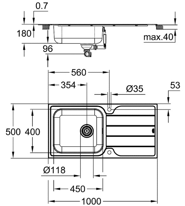 Grohe K500 (31563SD1) Габаритні розміри