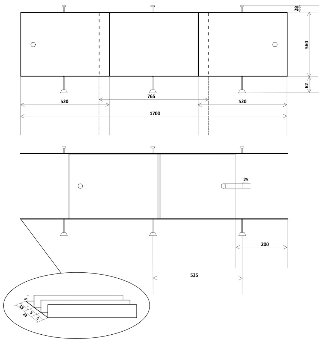 Direct 1700x560 (CV026156) Габаритные размеры