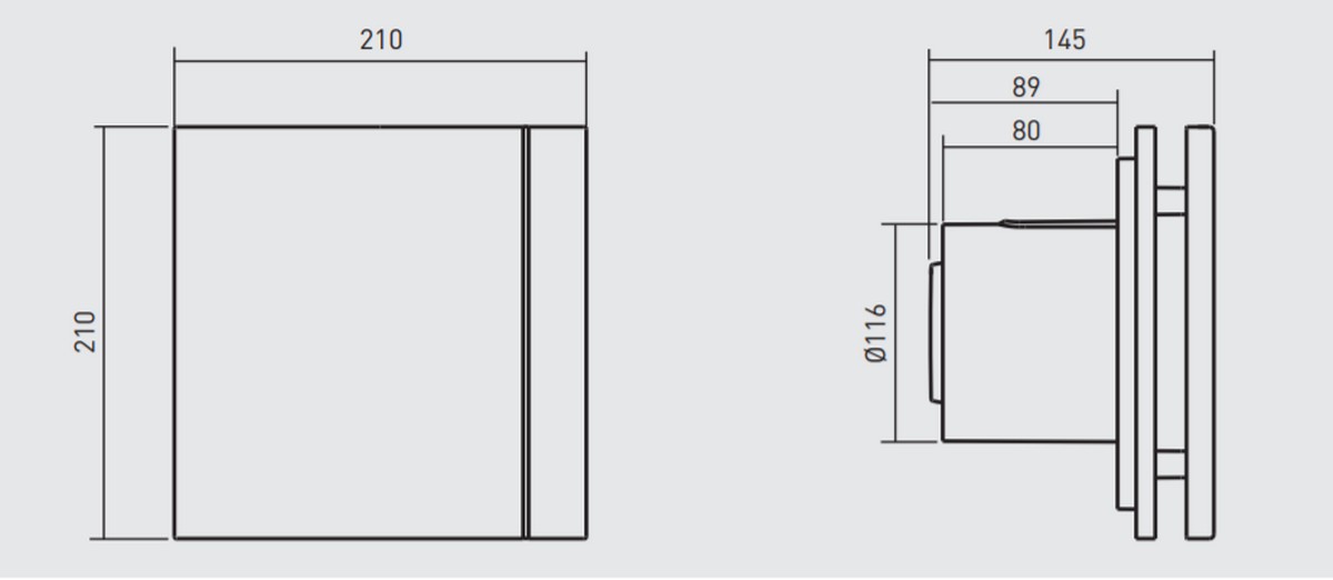 Soler&Palau Silent-200 CZ Black Design-4C (5210616700) Уцінка Габаритні розміри