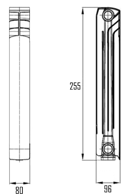 Thermo Alliance Bi-Ferrum 200/96 (1 секція) Габаритні розміри