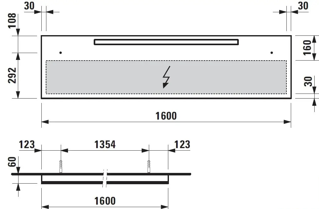 Laufen Alessi One H4484410972001 Габаритні розміри