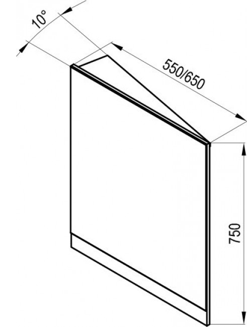 Ravak 10° 550 R (X000001073) Габаритные размеры