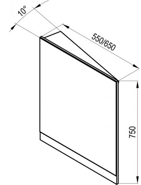 Ravak 10° 550 L (X000001070) Габаритні розміри