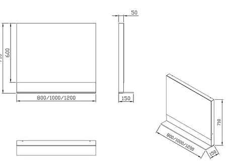 Ravak Formy 800 (X000001044) Габаритные размеры