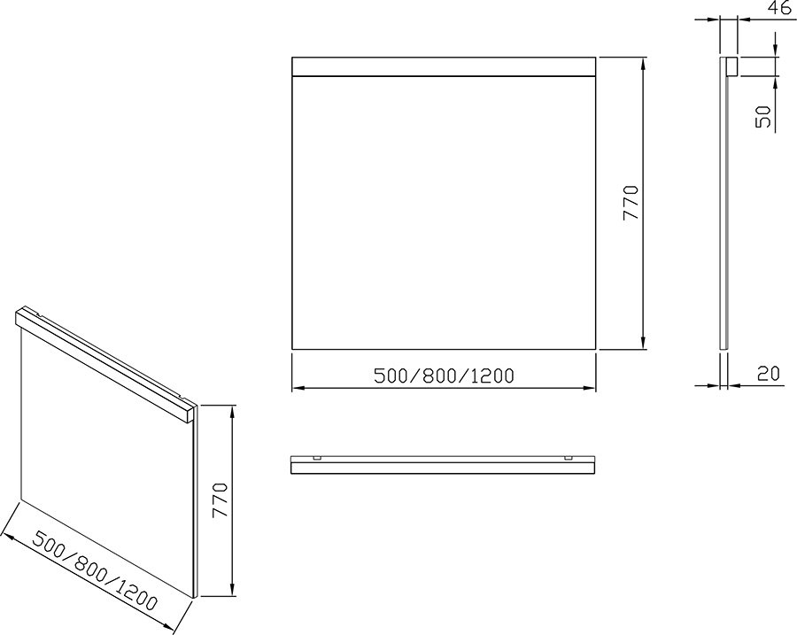 Ravak Natural 800 (X000001057) Габаритні розміри