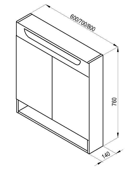 Ravak Classic II 600 (X000001469) Габаритные размеры