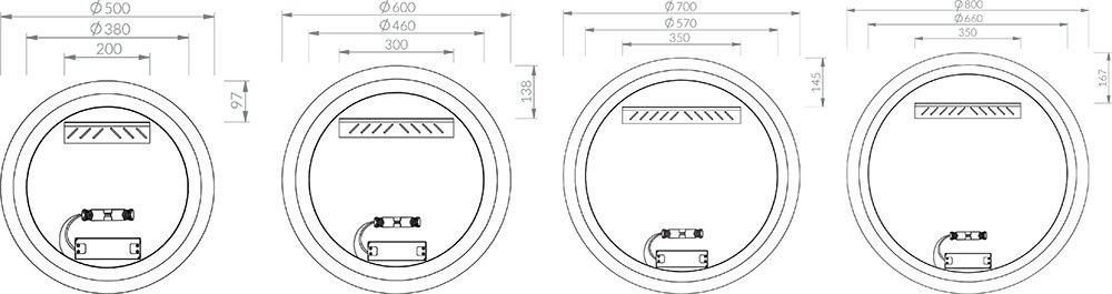 Ravak Orbit I 800 (X000001576) Габаритні розміри