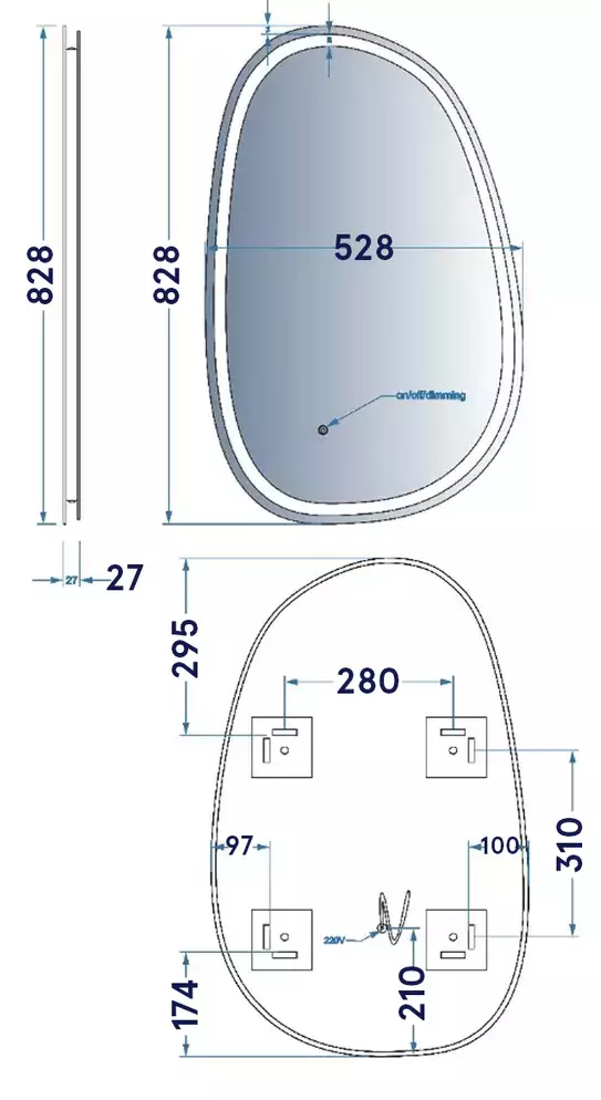 Devit Style 800x500 (5415080) Габаритні розміри