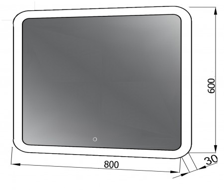 ЮВВІС Ліон Z-800x600 LED (501001) Габаритні розміри