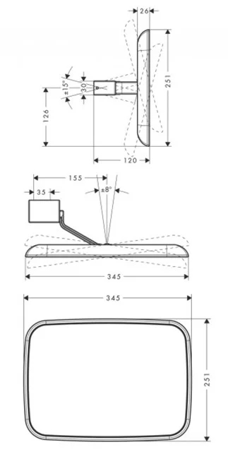 Hansgrohe Axor Bouroullec 42681000 Габаритні розміри