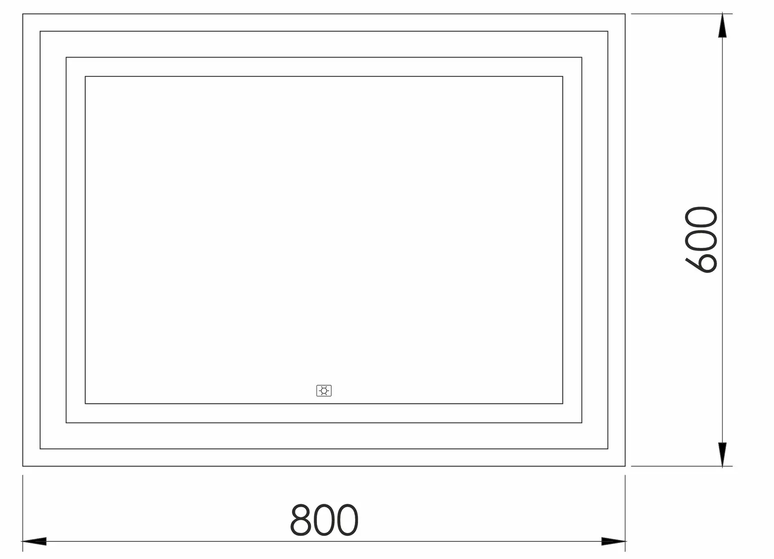 Imprese Karlov Light 600x800 (m08607600MA) Габаритні розміри