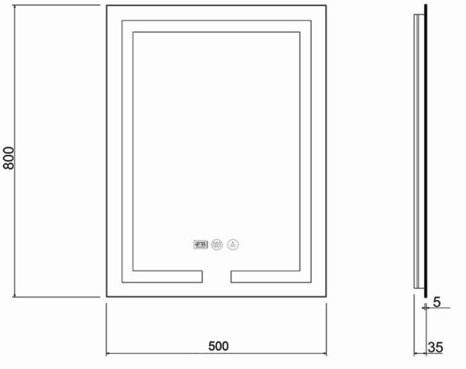 Q-Tap Mideya (DC-F936) 500х800 Габаритные размеры