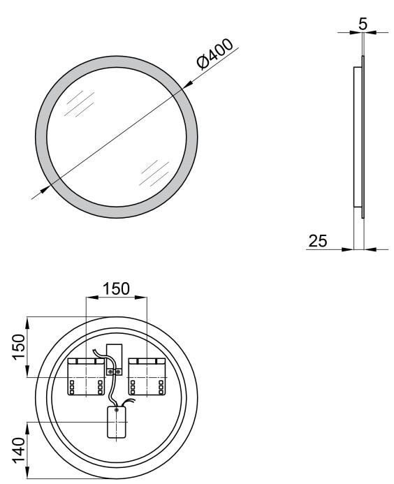 Q-Tap Virgo R400 (QT1878250640W) Габаритні розміри