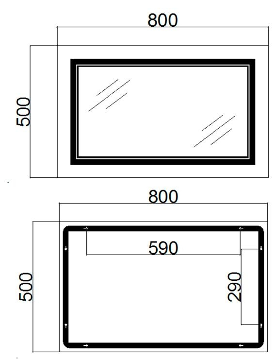 Q-Tap Cardinal 500х800 (QT0478C5080) Габаритные размеры