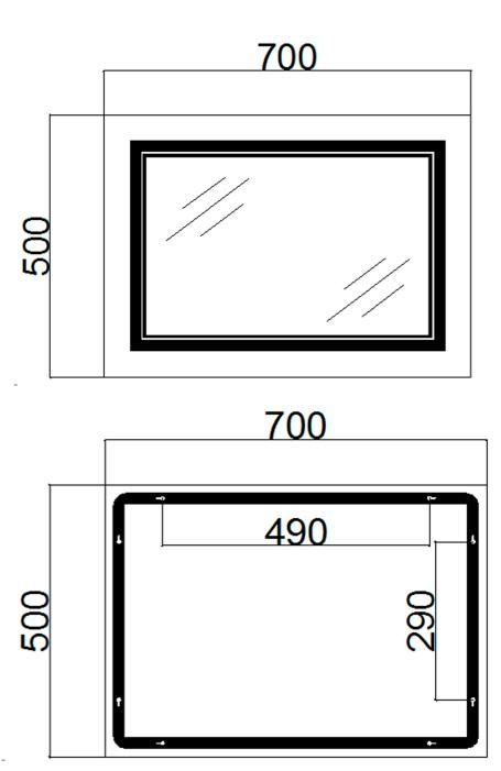 Q-Tap Cardinal 500х700 (QT0478C5070) Габаритні розміри