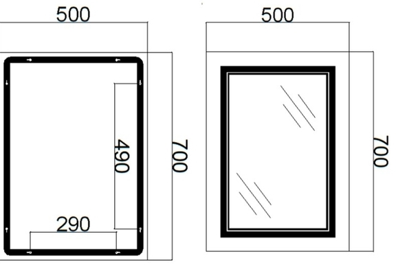 Q-Tap Cardinal 500х700 (QT0478C5070) Габаритные размеры