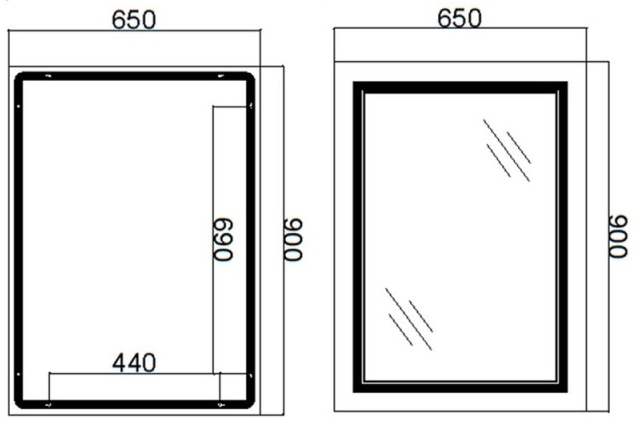 Q-Tap Cardinal 650х900 (QT0478C6590) Габаритні розміри