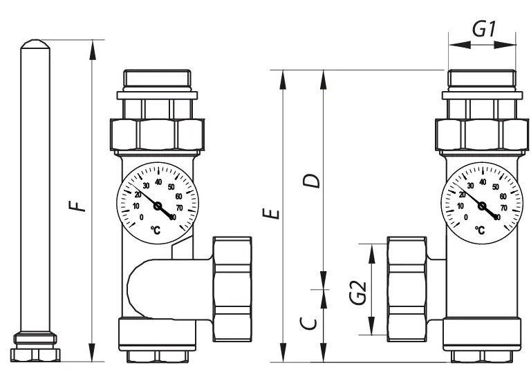 Koer KR.1020 1" (KR2690) Габаритні розміри