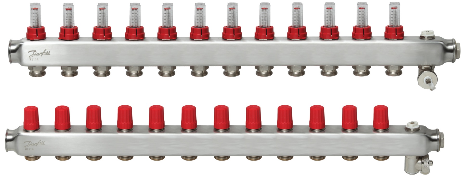 Распределительный коллектор Danfoss SSM-F 12+12 контуров с расходомерами (088U0762)