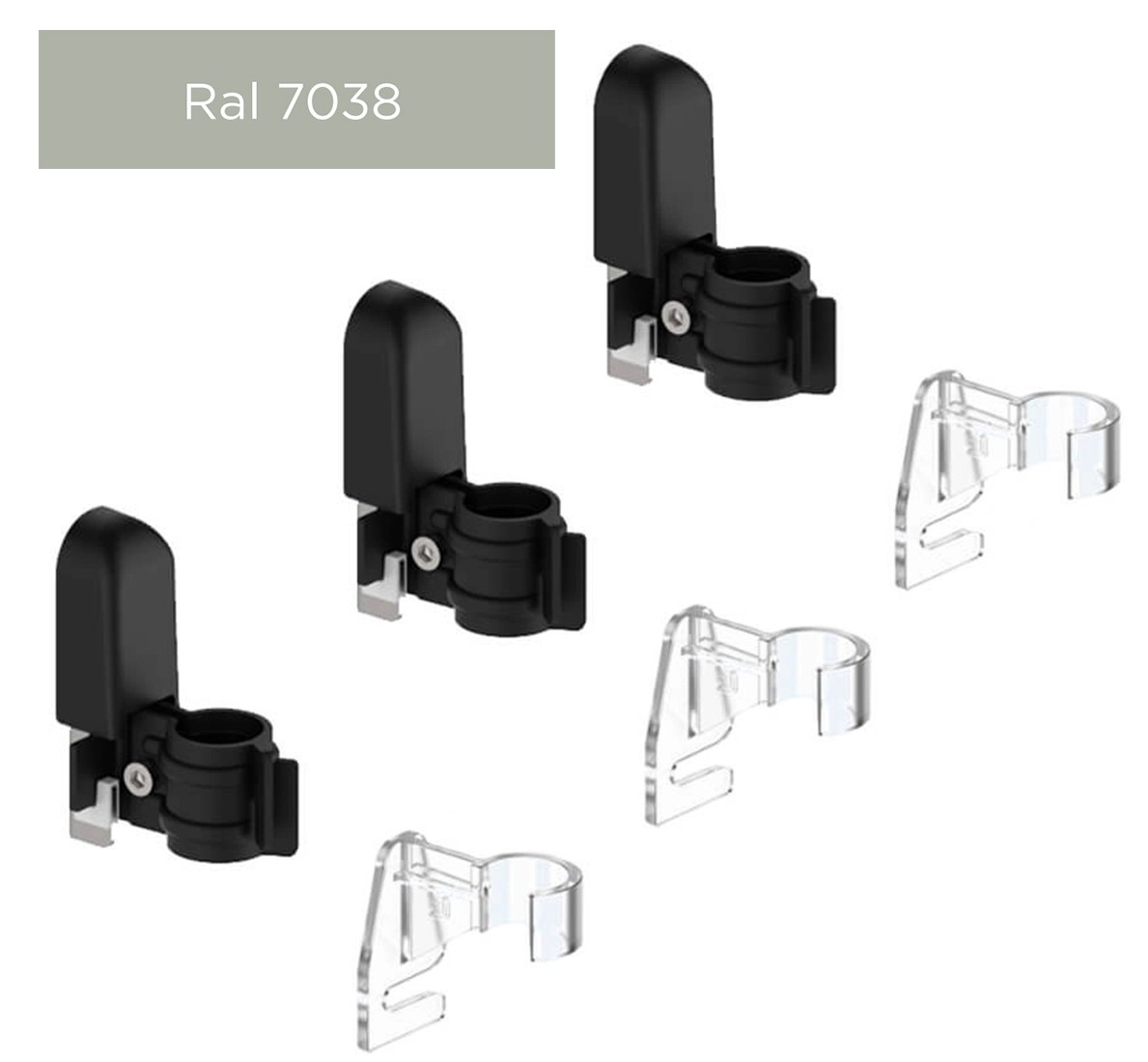 Комплект настінного кріплення DeLonghi GBT для трубчастого радіатора RAL7038 Matt (3шт) в інтернет-магазині, головне фото