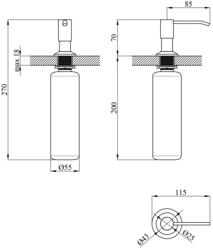 Kroner KRP Spender - 016 Габаритні розміри