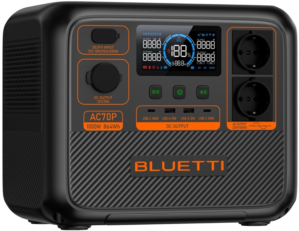 Портативная зарядная станция Bluetti AC70P 864Wh, 1000W отзывы - изображения 5