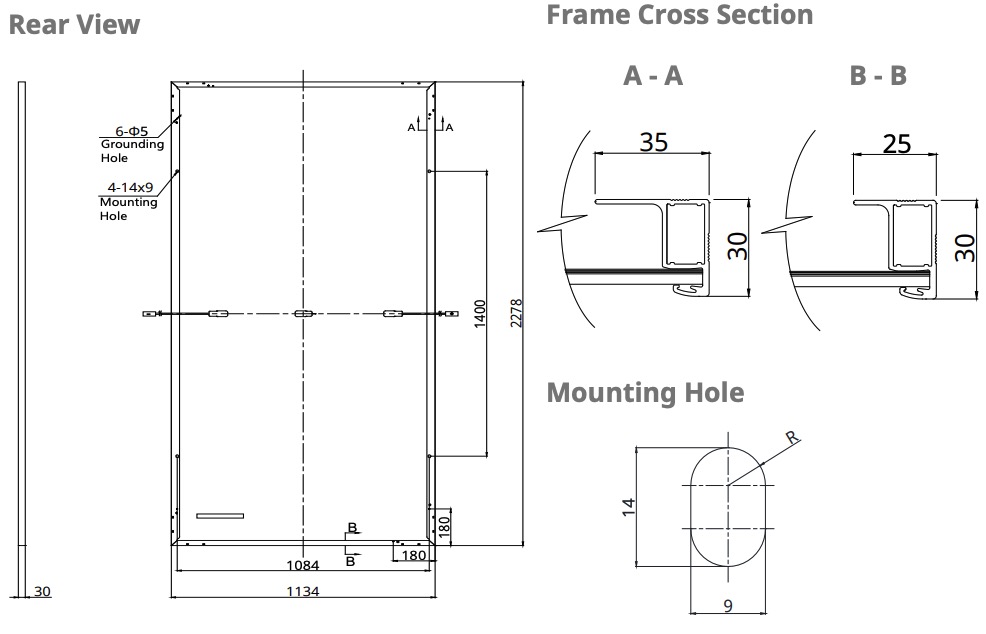 Canadian Solar 585W N-type Silver Frame Mono TOPHiKu6 (CS6W-585T) Габаритные размеры