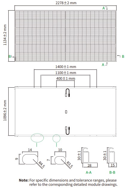 Jinko Solar JKM590N-72HL4 (n-type) Габаритные размеры