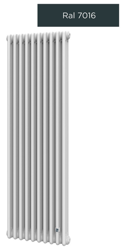 DeLonghi Multicolumn H=1800, 2 колони, 12 секцій (конф.D, нижнє підключення 1/2") RAL7016 Rough (0Q10218001200D0RAL7016R)