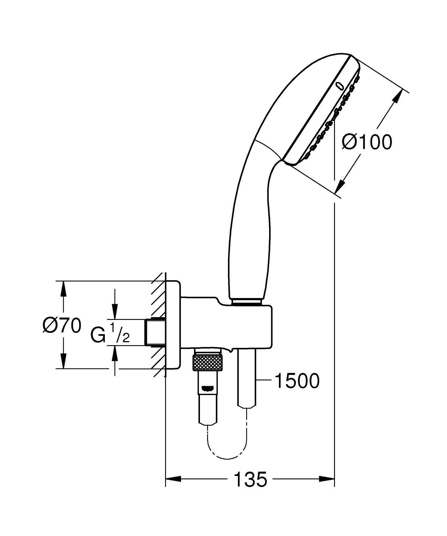 Grohe Eurosmart 33556003+26406001 (UA33556002) Габаритные размеры