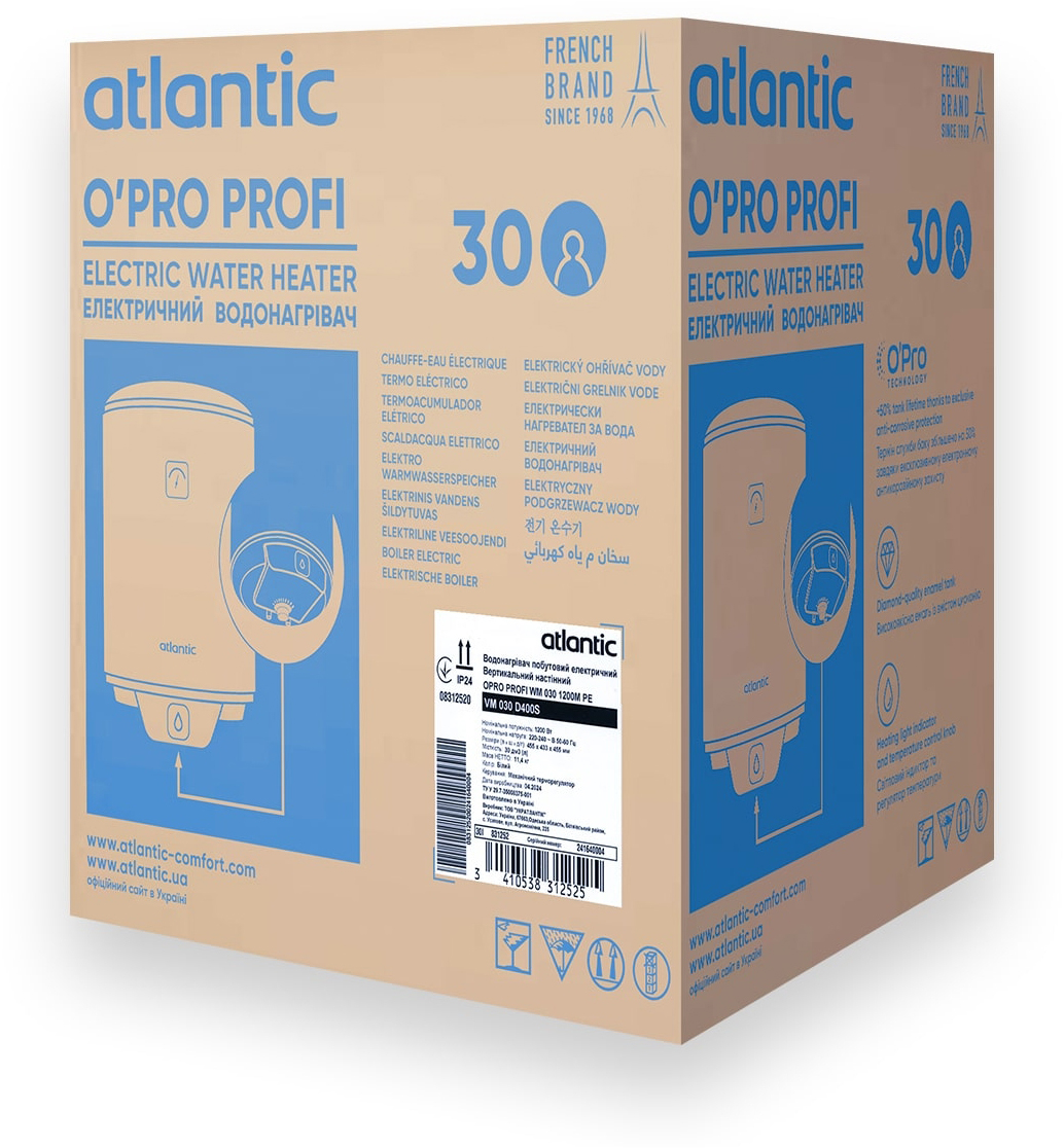 Бойлер Atlantic Opro Profi VM 030 D400S (1200W) обзор - фото 8