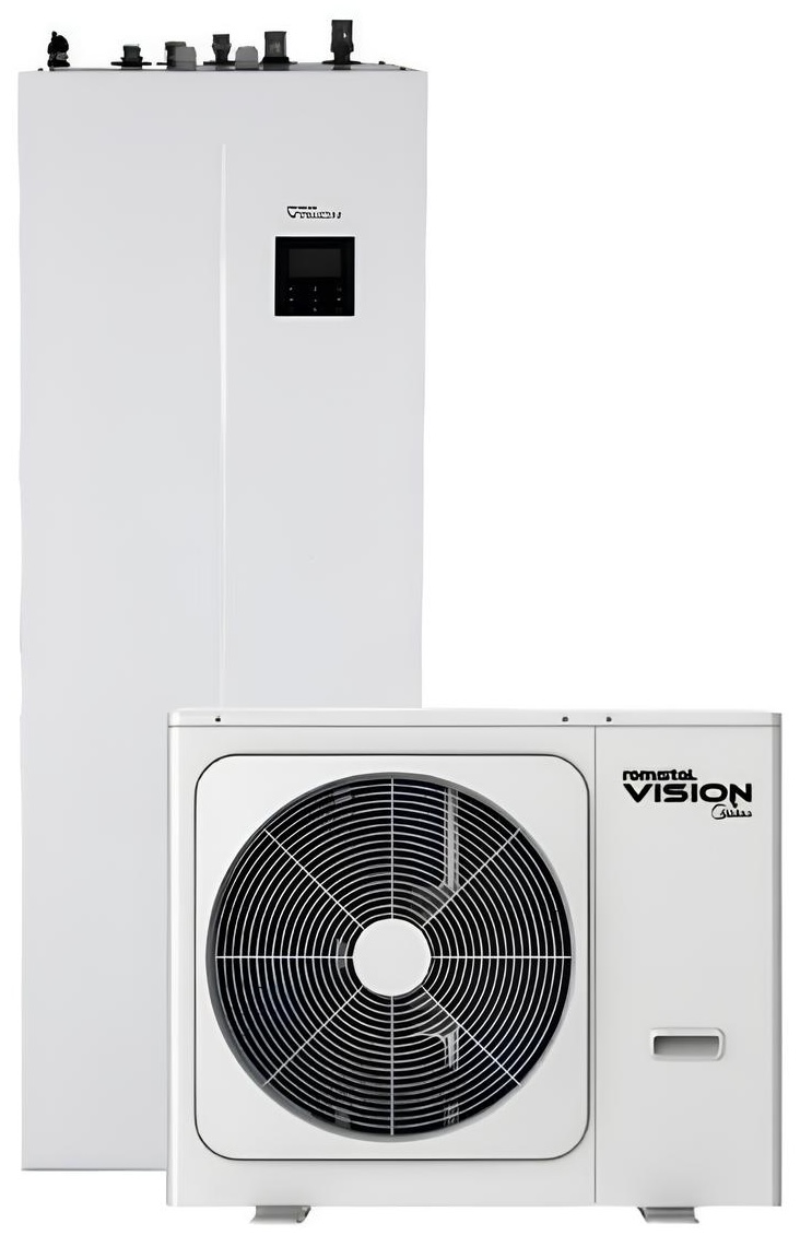 Тепловой насос Romstal Vision со встроенным бойлером 240 литров 16kW, 380В, R32, -25, WI-FI, 9 квт ТЭН (81PC1023)