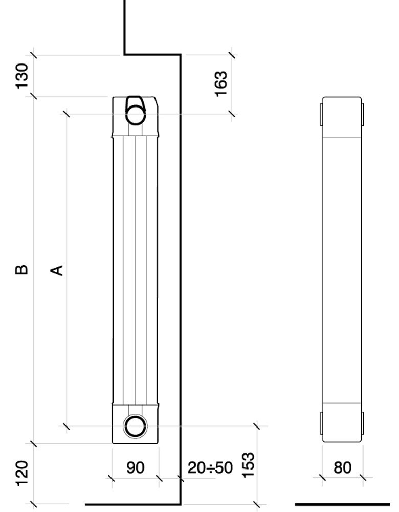 Nova Florida LEDRO S/90 1600мм (5 секций) Graphite 3R Габаритные размеры