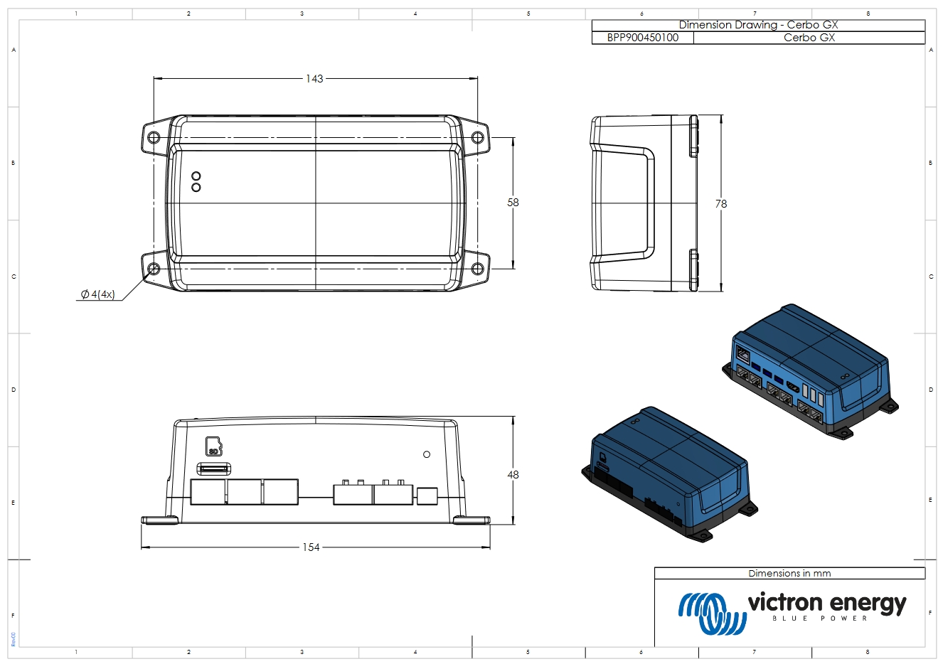 Victron Energy MultiPlus-II 48/5000/70-50 + Cerbo GX Габаритные размеры