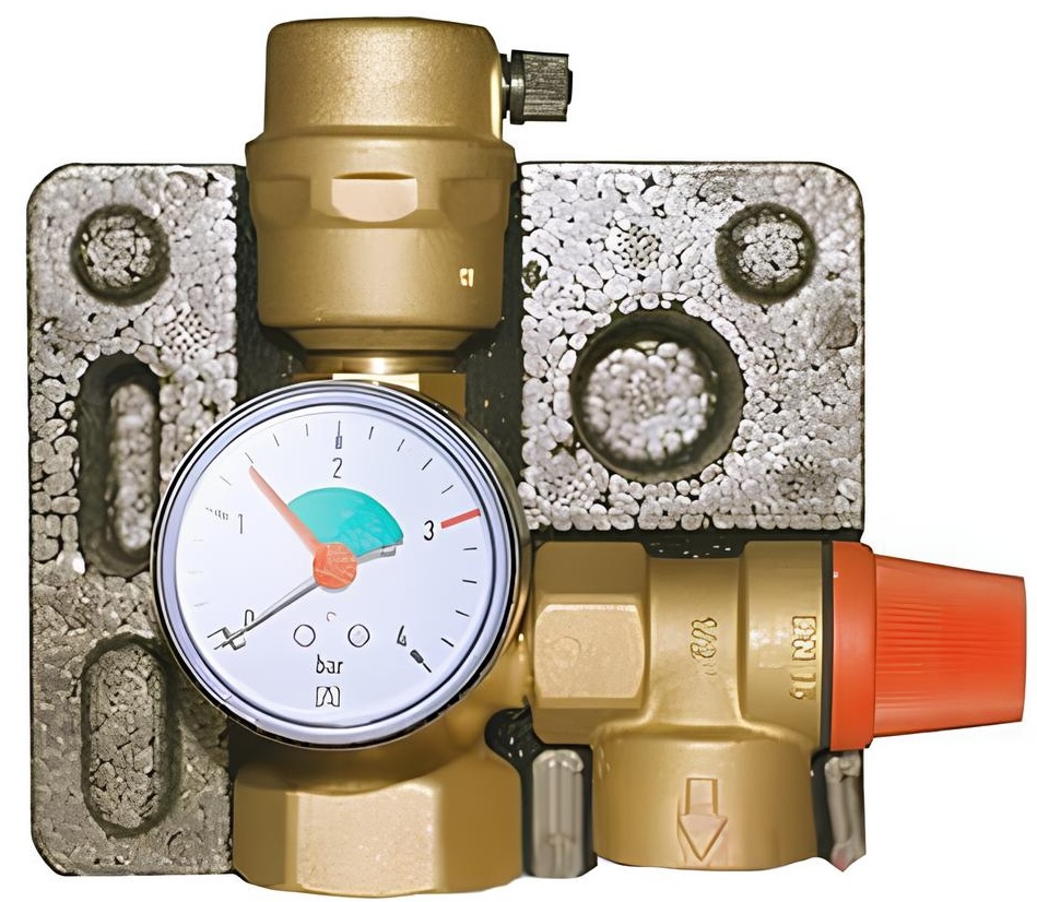 Група безпеки котла Herz KG 115H до 50кВт, у теплоізоляції, PN3 G1 (1210415)