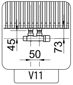 Радіатор для опалення Cordivari RDT Alice 22 Tandem 1800x480, 16 секцій, RAL 9016 (AT2216180V11R02A) ціна 29737 грн - фотографія 2