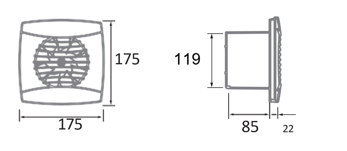 Cata UC-12 Timer Black Габаритные размеры