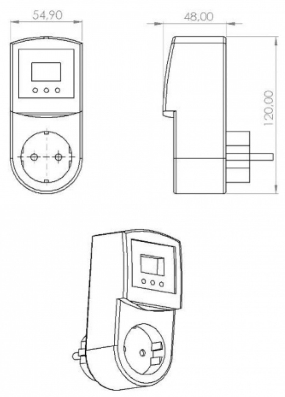 Heat Ceram HC Proline - Wi-Fi Габаритні розміри