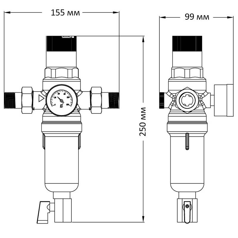 Koer KR.1242 - 1" (KR3186) Габаритные размеры