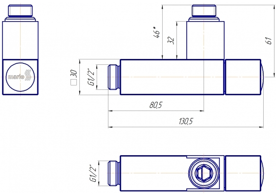 Mario 2 шт черный матовий (4.0.0201.56.BM) Габаритные размеры