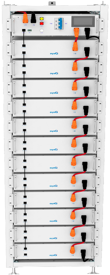 Комплект высоковольтных аккумуляторов Deye BOS-GM5.1x12 шт + Deye HVB750V/100A-EU + стойка цена 1070550 грн - фотография 2