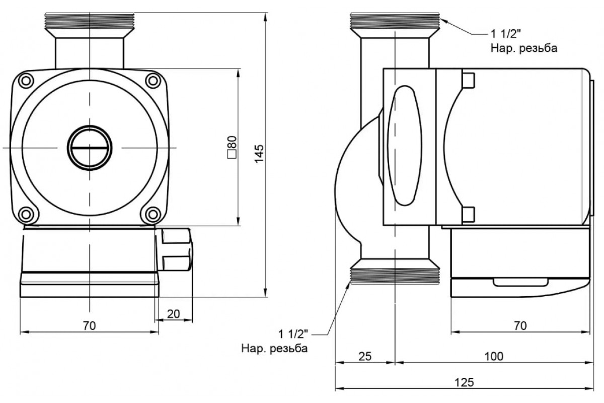 Icma 25/40 130 мм, 1 1/2" Р320 (88P3200153) Габаритные размеры