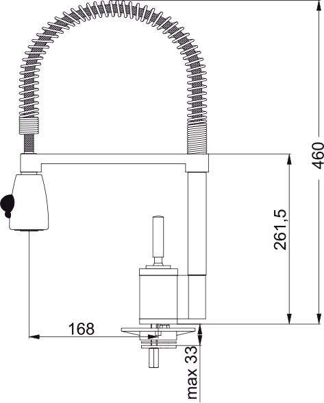 Franke Joy Cocktail Хром (115.0029.591) Габаритные размеры