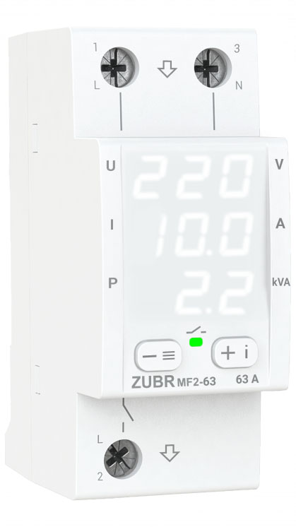Реле напруги з контролем струму Zubr MF2-63 в інтернет-магазині, головне фото