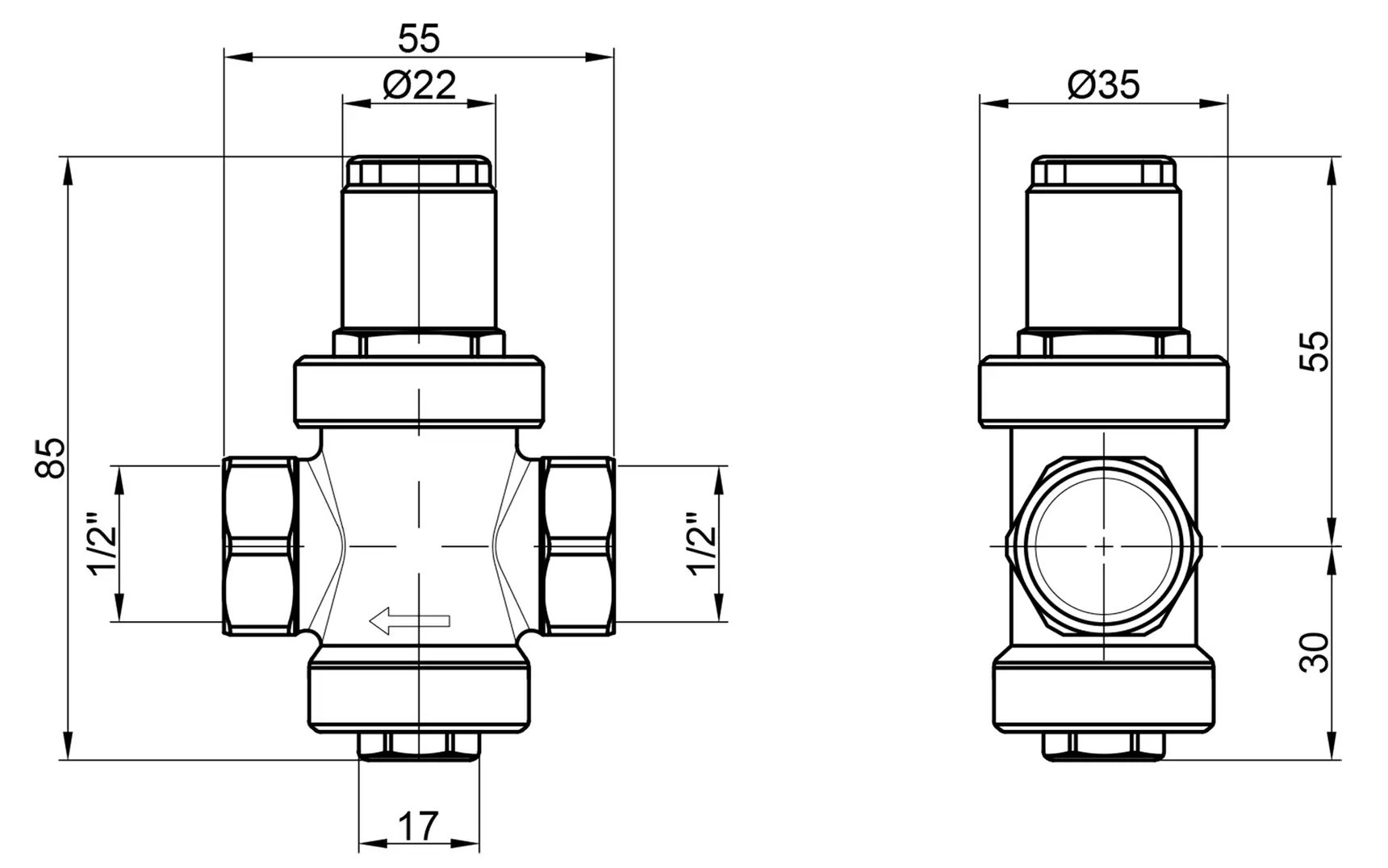 Icma 248 1/2" (91248AD06) Габаритные размеры