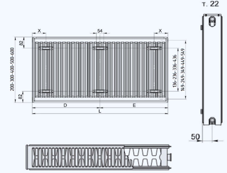 Terra Teknik 22K 300x1200 Габаритные размеры